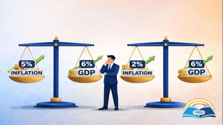 GDP growth vs inflation comparison showing why high inflation reduces real economic growth