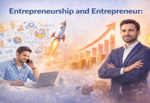 Entrepreneurship and Entrepreneur concept showing business innovation, leadership and financial growth strategy