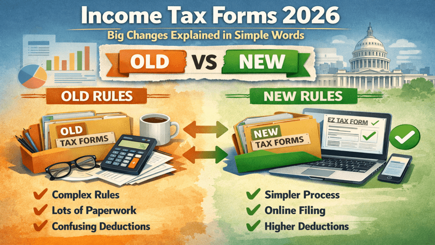 Income Tax Forms 2026 new changes explained with old vs new comparison