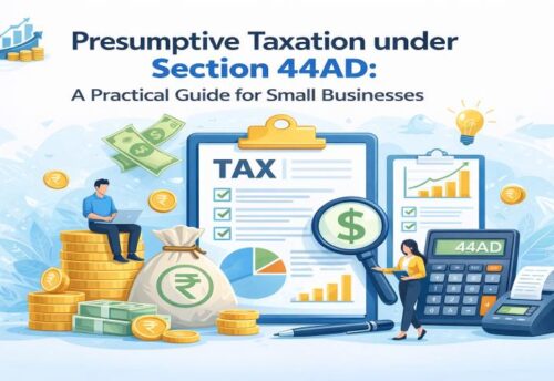 Presumptive Taxation under Section 44AD explained with eligibility, calculation, and benefits for small businesses