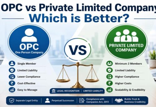 OPC vs Private Limited Company comparison chart for Indian startups