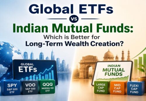 Global ETFs vs Indian Mutual Funds comparison chart for long term wealth creation