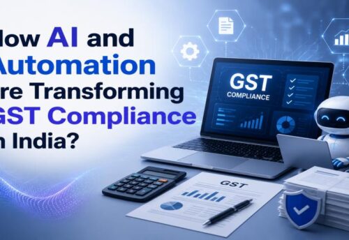 Illustration of AI and automation transforming GST compliance in India by My Finance Gyan