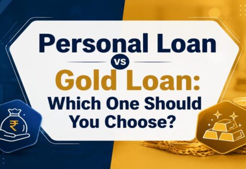 Personal Loan vs Gold Loan comparison guide by My Finance Gyan showing key differences in interest rates, tenure, and eligibility.